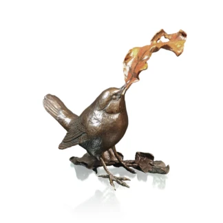Wren with Oak Leaf