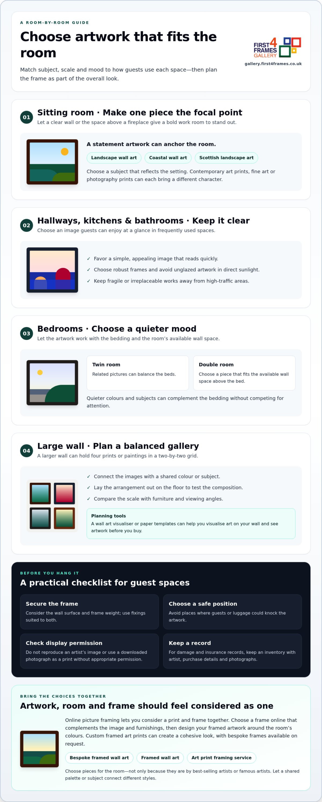 4 room-by-room ideas for artwork in UK holiday lets