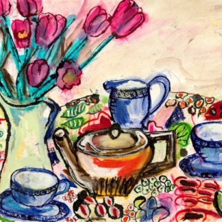 Image of Blue Tea Set by David Short