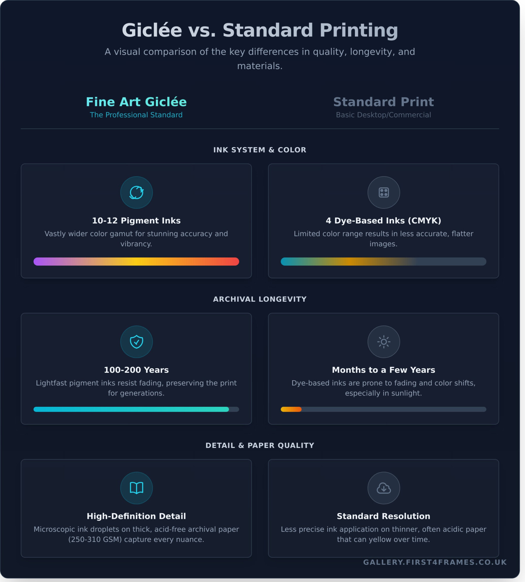 Fine Art Giclée Printing Service: From Digital File to Framed Masterpiece - Infographic