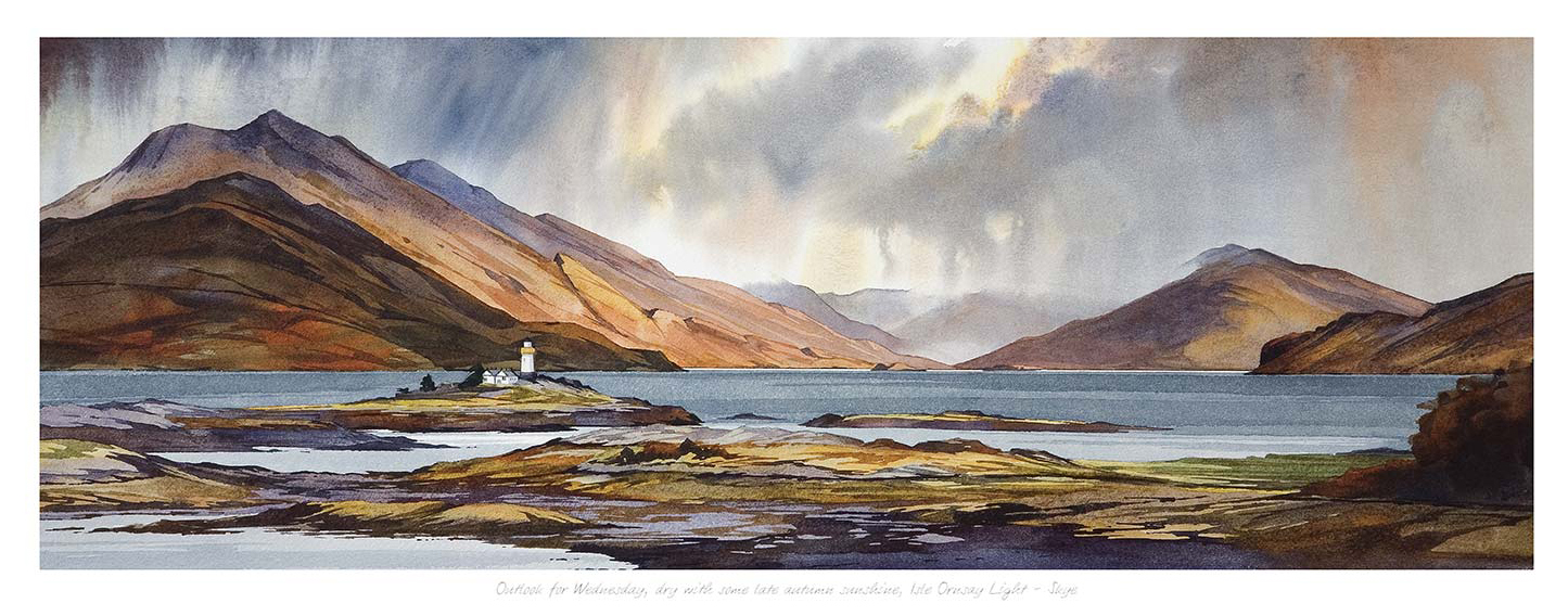 Outlook for Wednesday, dry with some late autumn sunshine, Isle Ornsay Light