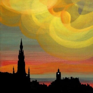 Image of Scott Monument Sunset Edinburgh by Esther Cohen