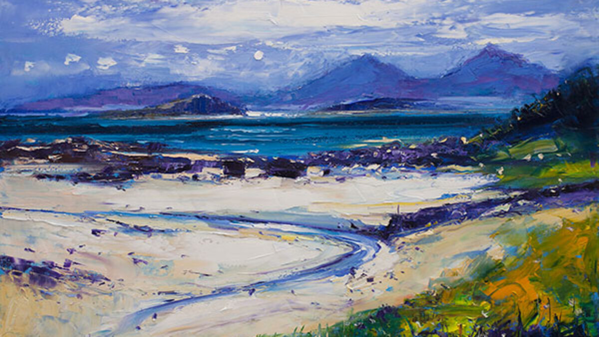 Summer Moonrise on the Paps of Rum from Portuairk - Jolomo