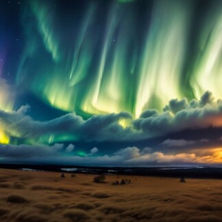 Northern Lights above the forest