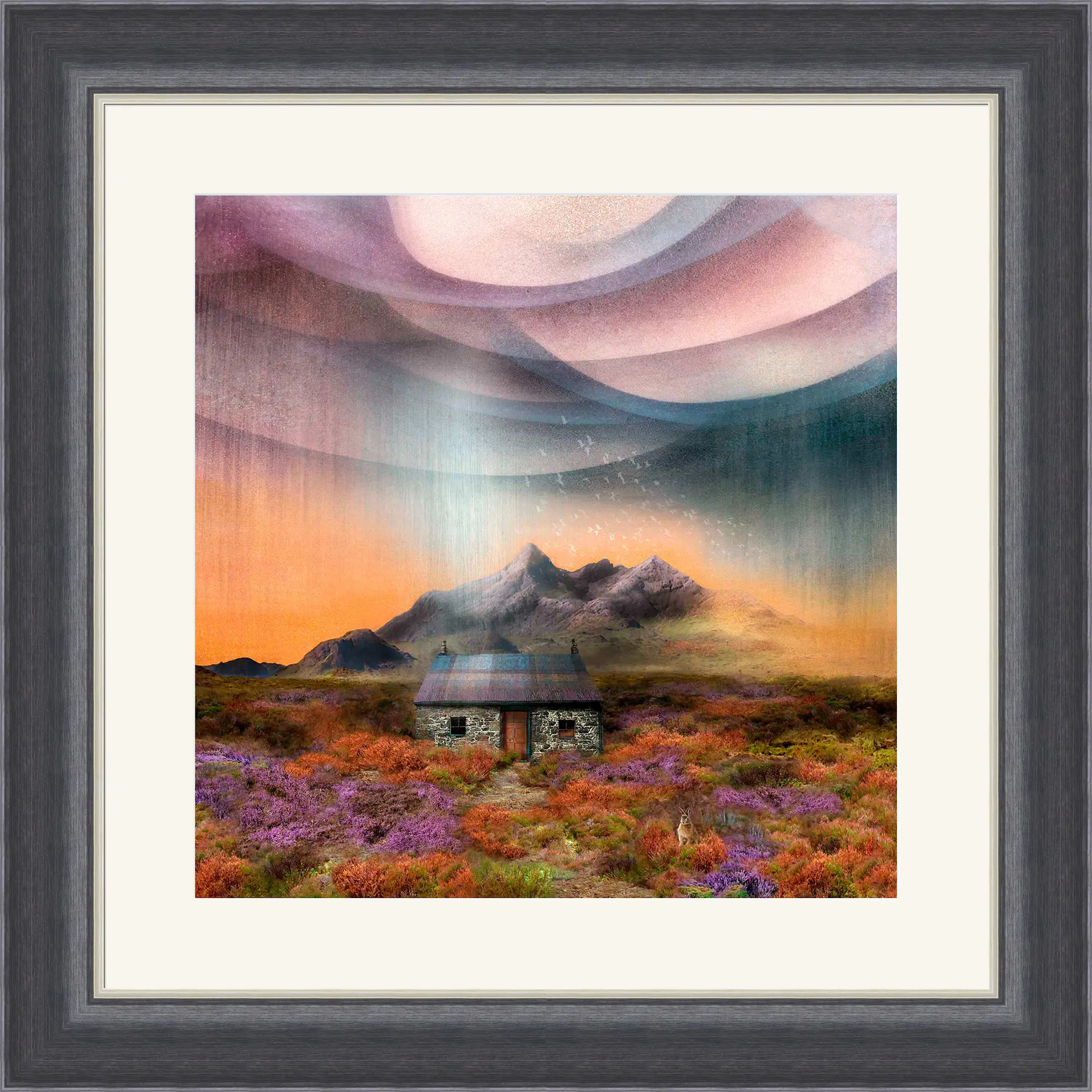 Cuillins bothy framed print by Esther Cohen