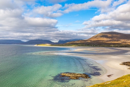 Looking down at the idyllic Seilebost Beach on the Isle of Harris