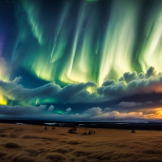 Northern Lights above the forest